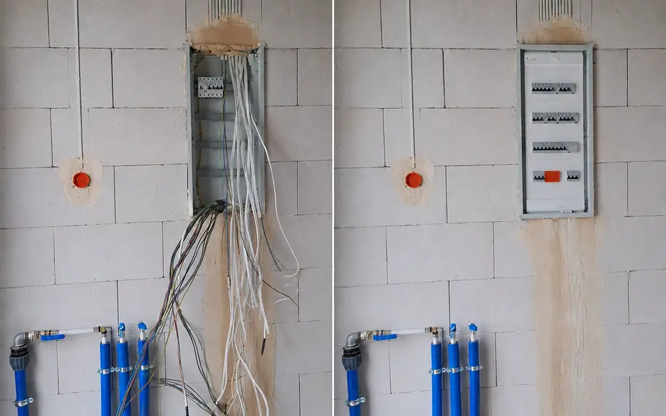 Rozdzielnica elektryczna wykonana przez Network Team w nowym domu
